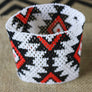Art# K116 4+ inch Original Kayapo Traditional Peyote stitch Beaded Bracelet from Brazil.