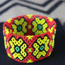 Art# K119 3.5 inch Original Kayapo Traditional Peyote stitch Beaded Bracelet from Brazil.