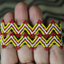 Art# K121 Original Kayapo Traditional Peyote stitch Beaded Bracelet from Brazil.