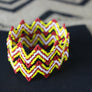 Art# K121 Original Kayapo Traditional Peyote stitch Beaded Bracelet from Brazil.