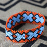 Art# K124 4+ inch Original Kayapo Traditional Peyote stitch Beaded Bracelet from Brazil.