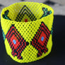 Art# K127 4 inch Original Kayapo Traditional Peyote stitch Beaded Bracelet from Brazil.