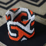 Art# K129 4 inch. Original Kayapo Traditional Peyote stitch Beaded Bracelet from Brazil.