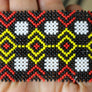 Art# K131 3+ inch. Original Kayapo Traditional Peyote stitch Beaded Bracelet from Brazil.