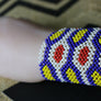Art# K130 4 inch Original Kayapo Traditional Peyote stitch Beaded Bracelet from Brazil.