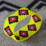 Art# K137 4 inch Original Kayapo Traditional Peyote stitch Beaded Bracelet from Brazil.