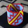 Art# K144 3.5+ inch Original Kayapo Traditional Peyote stitch Beaded Bracelet from Brazil.