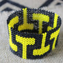 Art# K147 4 inch. Original Kayapo Traditional Peyote stitch Beaded Bracelet from Brazil.