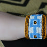 Art# K150 3.5 inch Original Kayapo Traditional Peyote stitch Beaded Bracelet from Brazil.