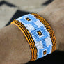 Art# K150 3.5 inch Original Kayapo Traditional Peyote stitch Beaded Bracelet from Brazil.