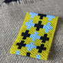 Art# K162 3+ inch Original Kayapo Traditional Peyote stitch Beaded Bracelet from Brazil.