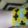 Art# K162 3+ inch Original Kayapo Traditional Peyote stitch Beaded Bracelet from Brazil.