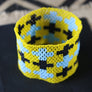 Art# K162 3+ inch Original Kayapo Traditional Peyote stitch Beaded Bracelet from Brazil.