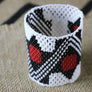 Art# K163 3.5 inch + Original Kayapo Traditional Peyote stitch Beaded Bracelet from Brazil.