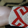 Art# K166 3+ inch Original Kayapo Traditional Peyote stitch Beaded Bracelet from Brazil.
