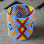 Art# K167 3.5 inch Original Kayapo Traditional Peyote stitch Beaded Bracelet from Brazil.
