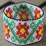 Art# K170 4 inch Original Kayapo Traditional Peyote stitch Beaded Bracelet from Brazil.