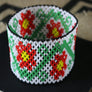 Art# K170 4 inch Original Kayapo Traditional Peyote stitch Beaded Bracelet from Brazil.