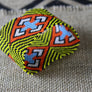 Art# K171 3.5 inch Original Kayapo Traditional Peyote stitch Beaded Bracelet from Brazil.