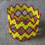 Art# K172 3 inch Original Kayapo Traditional Peyote stitch Beaded Bracelet from Brazil.
