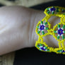Art# K173 3 inch Original Kayapo Traditional Peyote stitch Beaded Bracelet from Brazil.