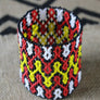 Art# K184 3.5+ inch. Original Kayapo Traditional Peyote stitch Beaded Bracelet from Brazil.