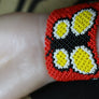Art# K186 3+ inch. Original Kayapo Traditional Peyote stitch Beaded Bracelet from Brazil.