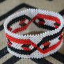 Art# K189 4+inch. Original Kayapo Traditional Peyote stitch Beaded Bracelet from Brazil.