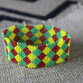 Art# K192 3+inch. Original Kayapo Traditional Peyote stitch Beaded Bracelet from Brazil.