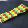 Art# K192 3+inch. Original Kayapo Traditional Peyote stitch Beaded Bracelet from Brazil.