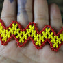 Art# K193 3 inch. Original Kayapo Traditional Peyote stitch Beaded Bracelet from Brazil.