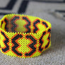 Art# K195 3.5 inch. Original Kayapo Traditional Peyote stitch Beaded Bracelet from Brazil.