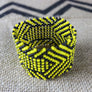 Art# K198 3+ inch. Original Kayapo Traditional Peyote stitch Beaded Bracelet from Brazil.