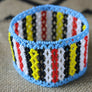 Art# K199 4+ inch. Original Kayapo Traditional Peyote stitch Beaded Bracelet from Brazil.