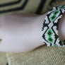 Art# K202 3+inch. Original Kayapo Traditional Peyote stitch Beaded Bracelet from Brazil.
