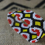 Art# K209 4+ inch. Original Kayapo Traditional Peyote stitch Beaded Bracelet from Brazil.