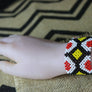Art# K209 4+ inch. Original Kayapo Traditional Peyote stitch Beaded Bracelet from Brazil.