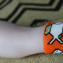 Art# K210 3+ inch. Original Kayapo Traditional Peyote stitch Beaded Bracelet from Brazil.