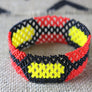 Art# K213 4 inch. Original Kayapo Traditional Peyote stitch Beaded Bracelet from Brazil.