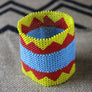 Art# K214 3.5+inch. Original Kayapo Traditional Peyote stitch Beaded Bracelet from Brazil.
