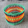 Art# K218 2.5+ inch. Original Kayapo Traditional Peyote stitch Beaded Bracelet from Brazil.