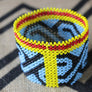 Art# K219 4 inch. Original Kayapo Traditional Peyote stitch Beaded Bracelet from Brazil.