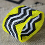 Art# K222 3.5+ inch. Original Kayapo Traditional Peyote stitch Beaded Bracelet from Brazil.