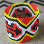 Art# K223 4+ inch. Original Kayapo Traditional Peyote stitch Beaded Bracelet from Brazil.