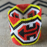 Art# K223 4+ inch. Original Kayapo Traditional Peyote stitch Beaded Bracelet from Brazil.