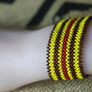 Art# K225 3.5+ inch. Original Kayapo Traditional Peyote stitch Beaded Bracelet from Brazil.