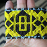 Art# K226 3+ inch. Original Kayapo Traditional Peyote stitch Beaded Bracelet from Brazil.