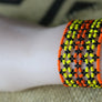 Art# K227 3+ inch. Original Kayapo Traditional Peyote stitch Beaded Bracelet from Brazil.