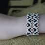 Art# K231 3+ inch. Original Kayapo Traditional Peyote stitch Beaded Bracelet from Brazil.