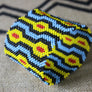 Art# K230 4.5 inch. Original Kayapo Traditional Peyote stitch Beaded Bracelet from Brazil.